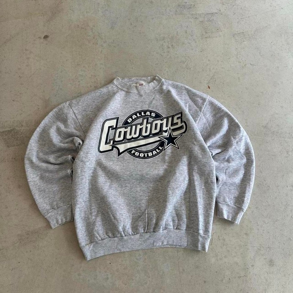 90s Vintage NFL Dallas Cowboys Grey Crewneck Sweatshirt